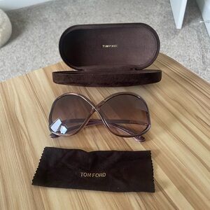 Tom Ford Purple Brown Gradient Oversized Sunglasses